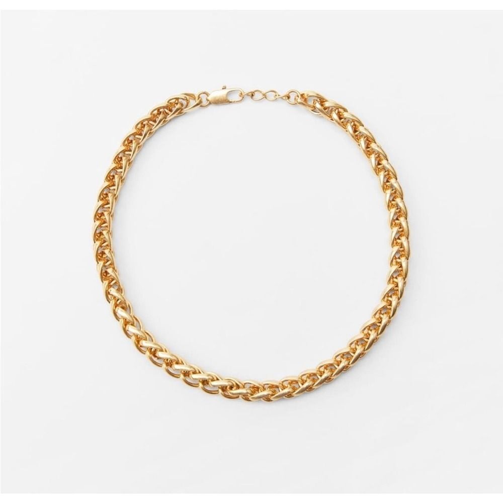 Zara NWOT Intertwined Chain Necklace Gold
